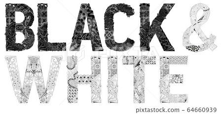 Words black and white in black color. Vector Words black and white in black color. Vector 64660939