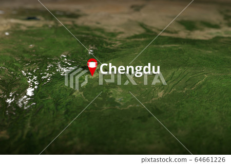 Chengdu, China geotag with face mask, COVID-19 coronavirus disease quarantine related 3D rendering Chengdu, China geotag with face mask, COVID-19 coronavirus disease quarantine related 3D rendering 64661226