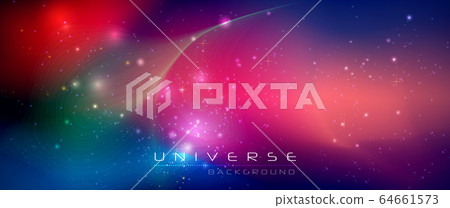 Vector abstract of cosmos. Illustration night sky, Cosmic Galaxy background with nebula, stardust and bright, light shining stars. Dark blue color of universe background for your design. Vector abstract of cosmos. Illustration night sky, Cosmic Galaxy background with nebula, stardust and bright, light shining stars. Dark blue color of universe background for your design. 64661573