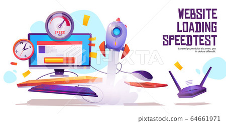 Website loading speed test banner internet traffic 64661971