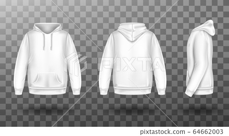 Hoody white sweatshirt mock up front and back set Stock