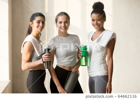 Prefect slim attractive women resting after workout Prefect slim attractive women resting after workout 64662116