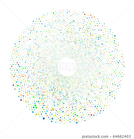 Halftone dots in circle form. Round logo or icon. 64662403