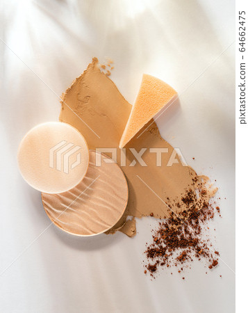 Nude makeup products composition. 64662475
