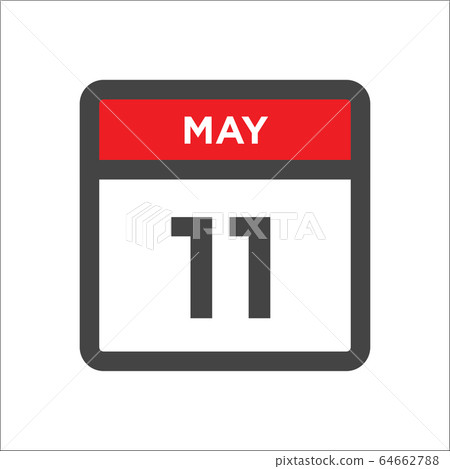 May 11 calendar icon w day of month May 11 calendar icon w day of month 64662788