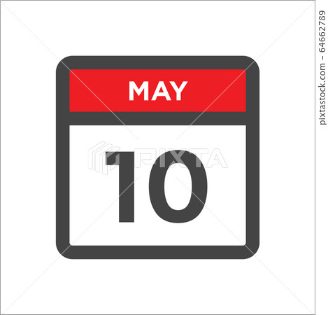 May 10 calendar icon w day of month May 10 calendar icon w day of month 64662789