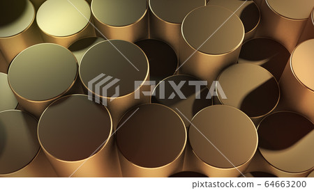3D rendering of abstract cylindrical geometric 64663200