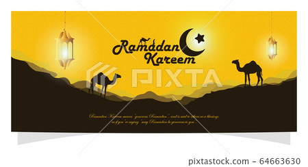 Ramadan Kareem greeting background Islamic with 64663630