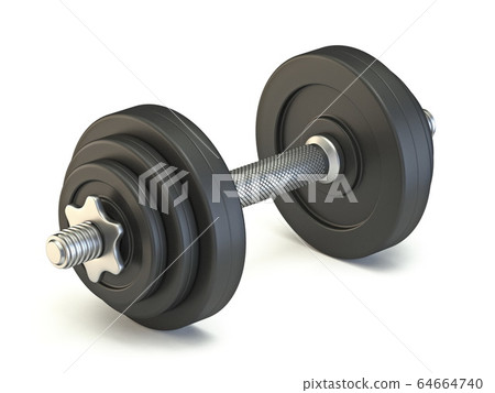 Black dumbbell Side view 3D 64664740
