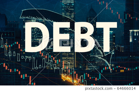 Debt theme with Chicago skyscrapers Debt theme with Chicago skyscrapers 64666014