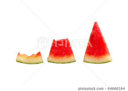 Triangular watermelon that is bitten apart on a Triangular watermelon that is bitten apart on a 64666164