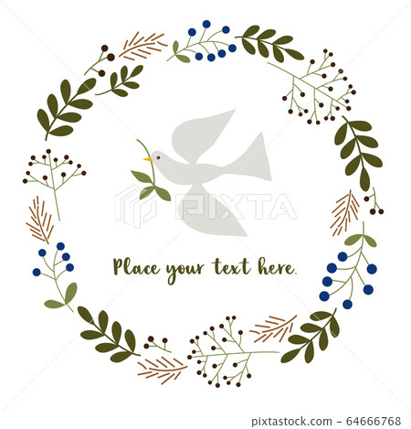 Wreath bird pigeon decoration enclosure frame material 64666768
