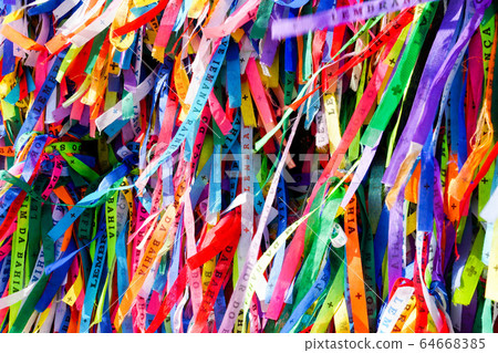 Famous touristic place where people make wishes while tie the ribbons in front of the church. Famous touristic place where people make wishes while tie the ribbons in front of the church. 64668385