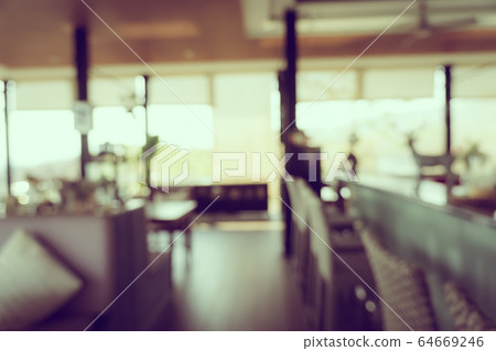 Abstract blur and defocus coffee shop cafe and restaurant interior Abstract blur and defocus coffee shop cafe and restaurant interior 64669246