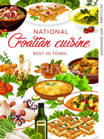 Croatian cuisine authentic restaurant meal dishes Croatian cuisine authentic restaurant meal dishes 64672139
