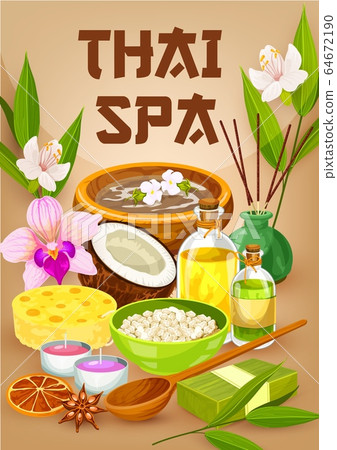 Oriental Thai spa and body wellness salon poster Oriental Thai spa and body wellness salon poster 64672190