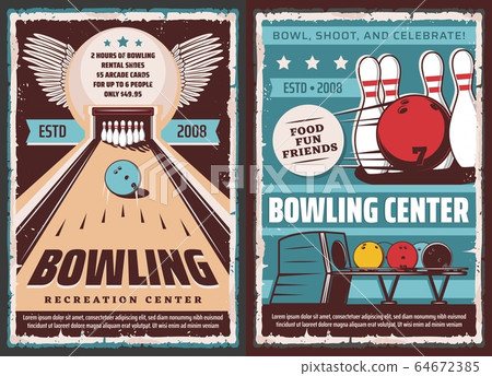 Leisure recreation sport, bowling center poster 64672385