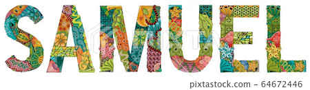 Male name Samuel. Vector decorative zentangle 64672446