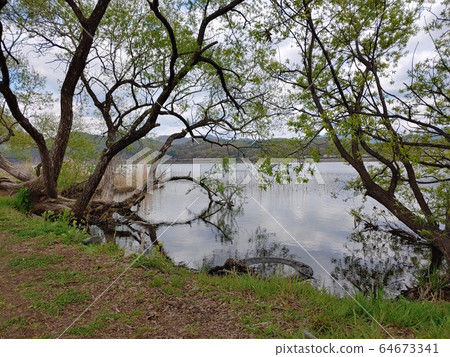 自然，自然環境，自然風光，風景攝影，公園，北漢江，陽朔，楊平，水上花園，山，樹，森林，河流，天空， 64673341