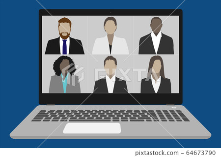 Video conference on a laptop vector illustration Video conference on a laptop vector illustration 64673790