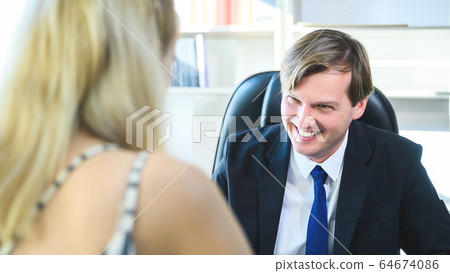Businessman listen to candidate answers, Job interview, Human resources (HR), Talent management Businessman listen to candidate answers, Job interview, Human resources (HR), Talent management 64674086