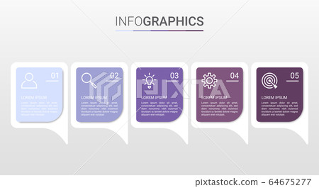 Business data visualization, infographic template with 5 steps on gray background, vector illustration Business data visualization, infographic template with 5 steps on gray background, vector illustration 64675277