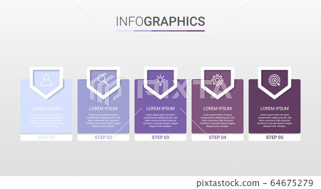 Business data visualization, infographic template with 5 steps on gray background, vector illustration Business data visualization, infographic template with 5 steps on gray background, vector illustration 64675279