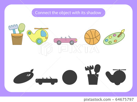 Worksheet onnect the toy with its shadow. Worksheet onnect the toy with its shadow. 64675797