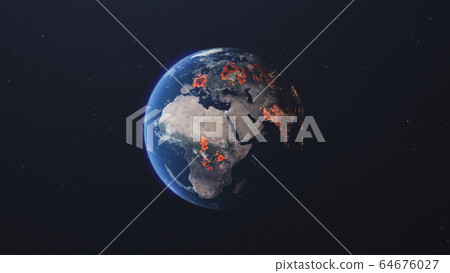The spread of Chinese coronavirus COVID-19 throughout the planet. 64676027