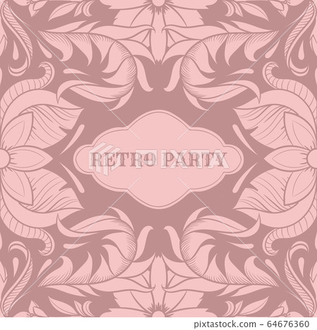 Retro party card,1920s style art deco frame, 64676360