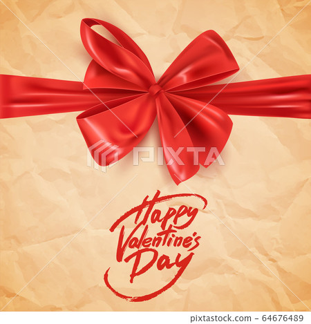 Happy Valentine's Day postcard with decorative red Happy Valentine's Day postcard with decorative red 64676489