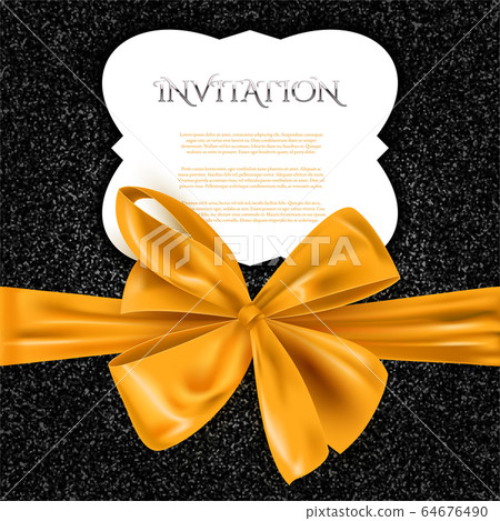 Invitation card with black glitter and realistic Invitation card with black glitter and realistic 64676490