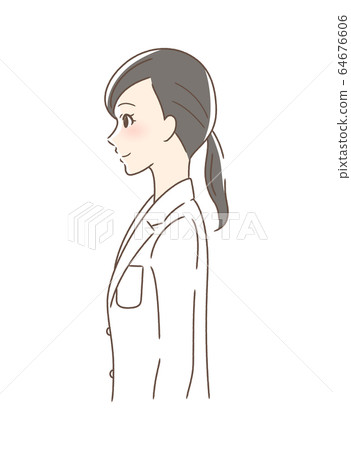 Side Profile Of A Smiling Woman Stock Illustration