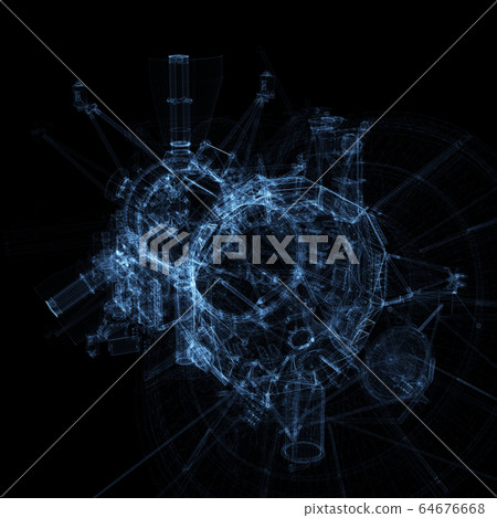 Communication satellite of luminous lines and dots Communication satellite of luminous lines and dots 64676668