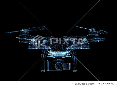 Drone of luminous lines and dots Drone of luminous lines and dots 64676670