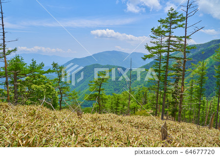 從南部的山梨縣的奧庫阿瑪瑞山頂看到的山脈（串形，圓山等） 64677720