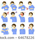 Women who are sick by symptoms 64678226