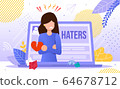 Online Hatters Victim Trendy Flat Vector Concept 64678712
