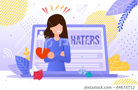 Online Hatters Victim Trendy Flat Vector Concept Online Hatters Victim Trendy Flat Vector Concept 64678712