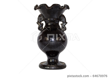 Old Decorative Ceramic Vase Isolated on White Old Decorative Ceramic Vase Isolated on White 64678976