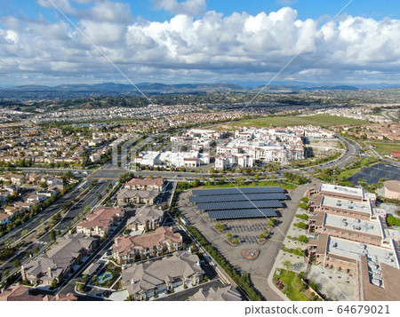 Aerial view of middle class subdivision neighborhood in San Diego, California Aerial view of middle class subdivision neighborhood in San Diego, California 64679021