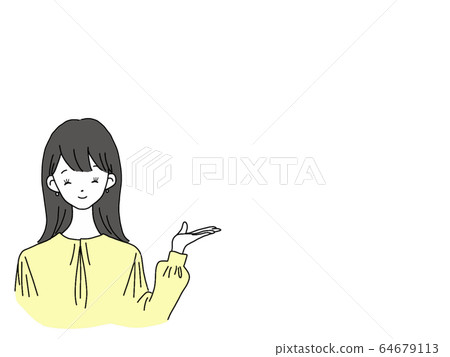 Female Pose Long Black Hair White Border Speech Bubble Female Pose Long Black Hair White Border Speech Bubble 64679113