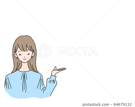 女性姿勢長長的棕色頭髮皮膚彩色氣球 64679132