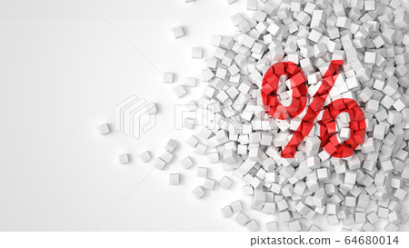 concept of discounts and sales percent sign on 64680014