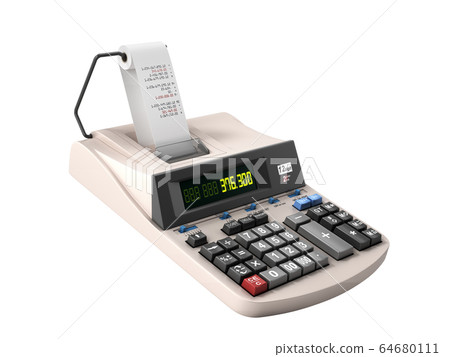 old electronic calculator front view 3d render on 64680111