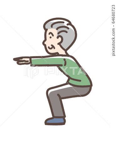 深蹲男性老年人 深蹲男性老年人 64680723