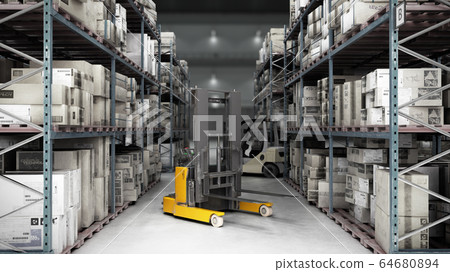 Hangar delivery warehouse 3d render image 64680894