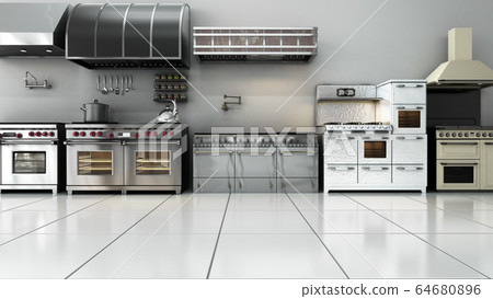 kitchen appliances in supermarcket 3d render image kitchen appliances in supermarcket 3d render image 64680896