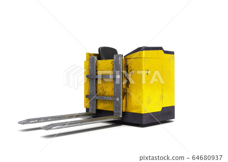 Forklift loader isolated 3D render on white 64680937