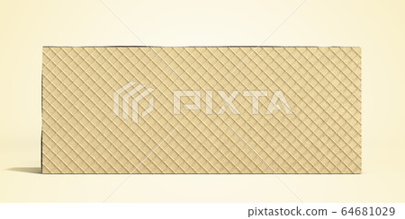 Four rectangle shape wafer biscuit 3d render on 64681029